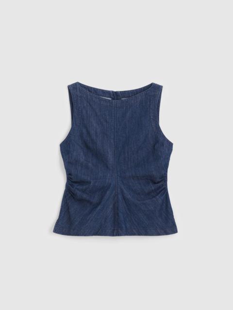 Madewell Denim Ruched Boatneck Shell Top