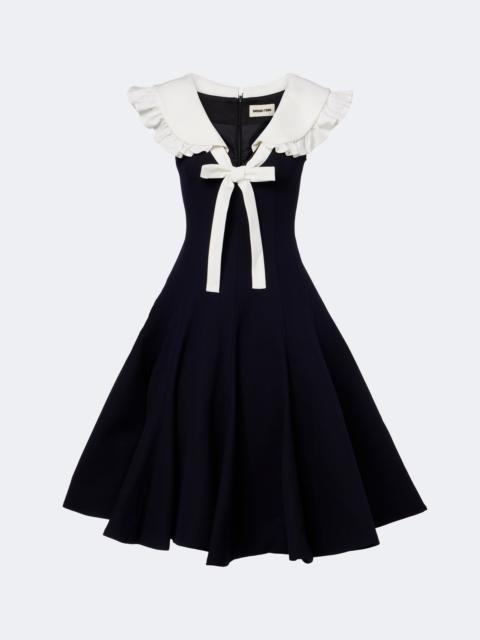 SHUSHU/TONG Bow-detail ruffled wool midi dress