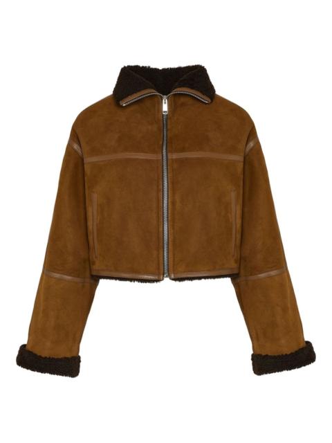 Yves Salomon shearling-trimmed suede jacket