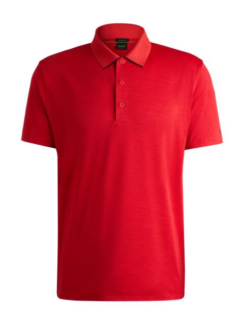 BOSS QUICK-DRY STRETCH-JERSEY POLO SHIRT WITH LOGO DETAIL