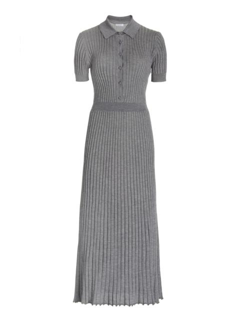 Amor Ribbed Dress in Heather Grey Cashmere Silk