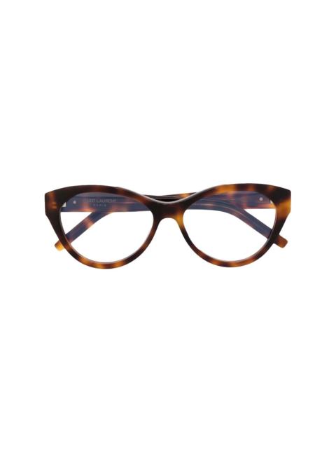 SAINT LAURENT tortoise shell cat-eye frame glasses
