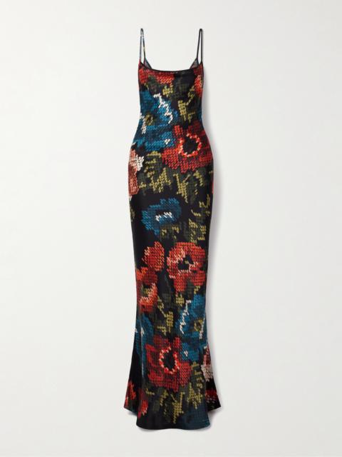 S.S.DALEY Willow Floral-print Silk-satin Maxi Dress