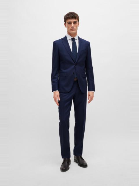 BOSS SLIM-FIT SUIT IN PATTERNED STRETCH WOOL