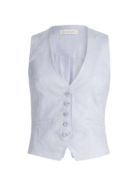 Zimmermann Women's Luna Linen Vest - Lilac