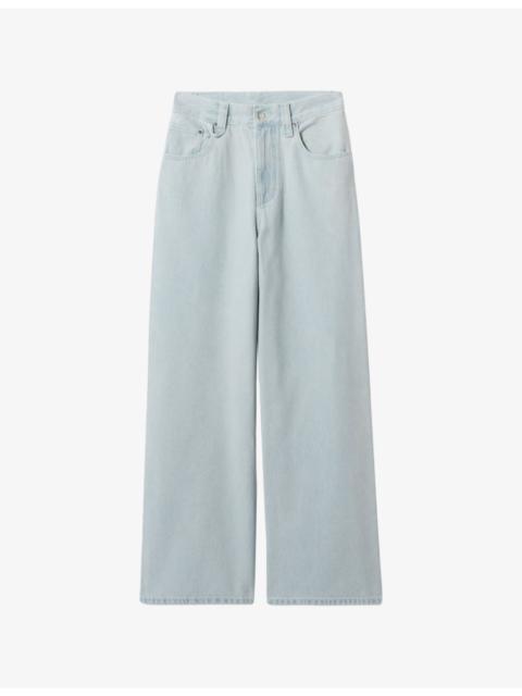 Claudie Pierlot Washed Wide-Leg Denim Jeans