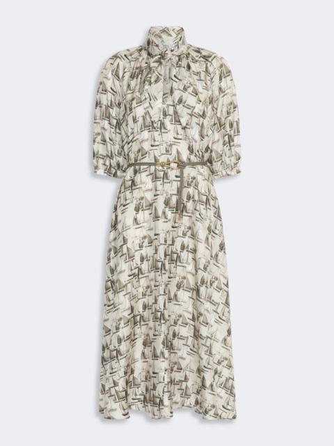 Max Mara OTTIMO Printed silk dress - STONE