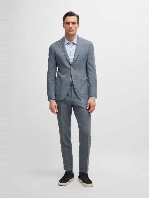 BOSS SLIM-FIT SUIT IN A MICRO-PATTERNED WOOL BLEND