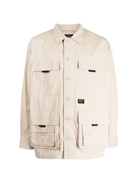logo-patch buttoned jacket