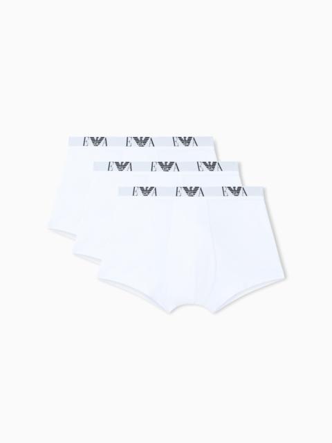 EMPORIO ARMANI Three-pack of boxer briefs with essential monogram logo