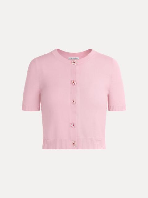 Oscar de la Renta FLORAL BUTTON CROPPED CARDIGAN