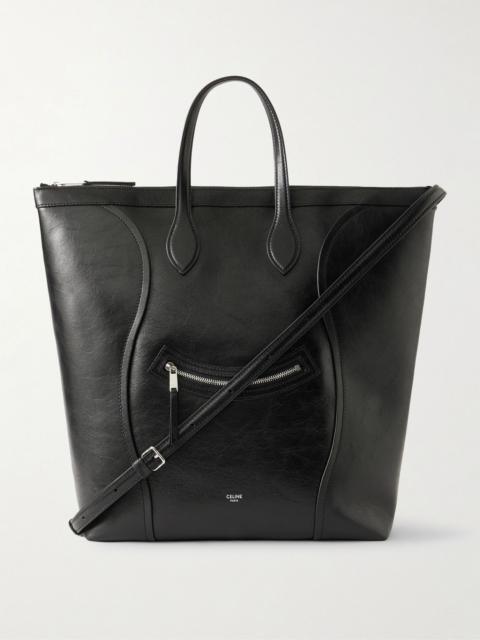 CELINE Cabas Medium Leather Tote Bag Black