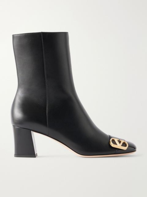 Valentino Veeside 60 VLogo-embellished leather ankle boots Black