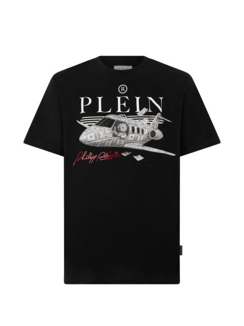 PHILIPP PLEIN Philipp Plein Round-neck T-shirt Teddy Plane Stones