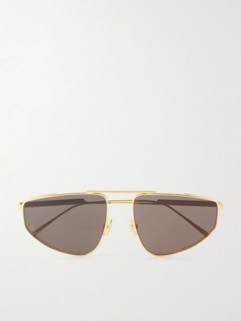 Bottega Veneta Light Ribbon Aviator-Style Gold-Tone Metal Sunglasses Gold