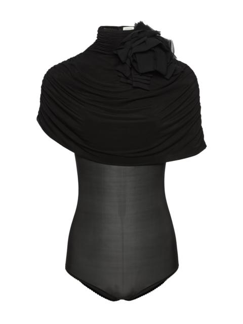 Floral Applique Bodysuit black