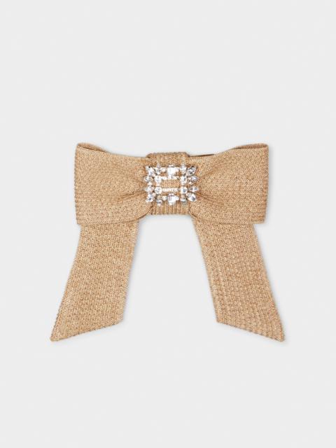 Broche Vivier Buckle Hair Clip in Raffia