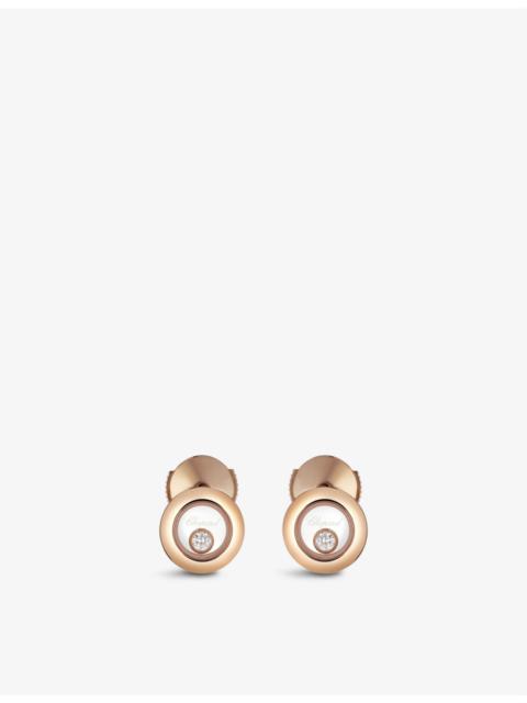Chopard Happy Diamonds 18ct Rose-Gold and 0.10ct Brilliant-Cut Diamond Earrings