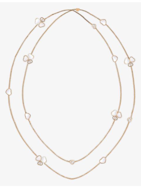 Chopard Happy Hearts Wings 18ct rose-gold, mother-of-pearl and diamond sautoir necklace