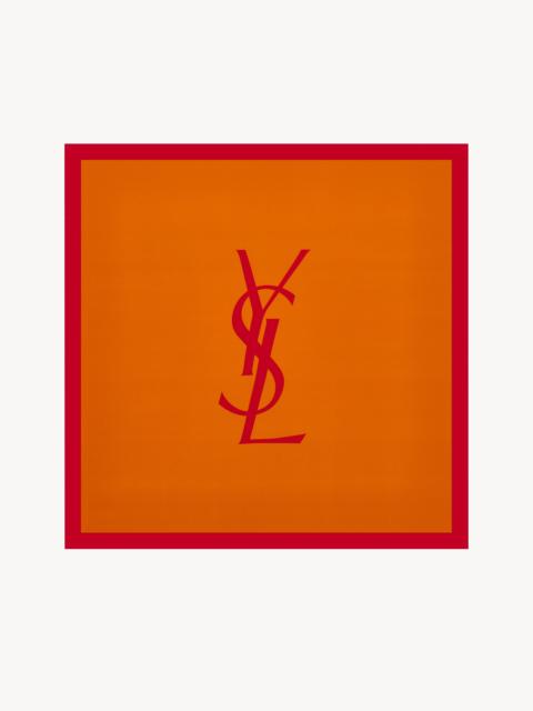 SAINT LAURENT CASSANDRE SQUARE SCARF IN SILK TWILL
