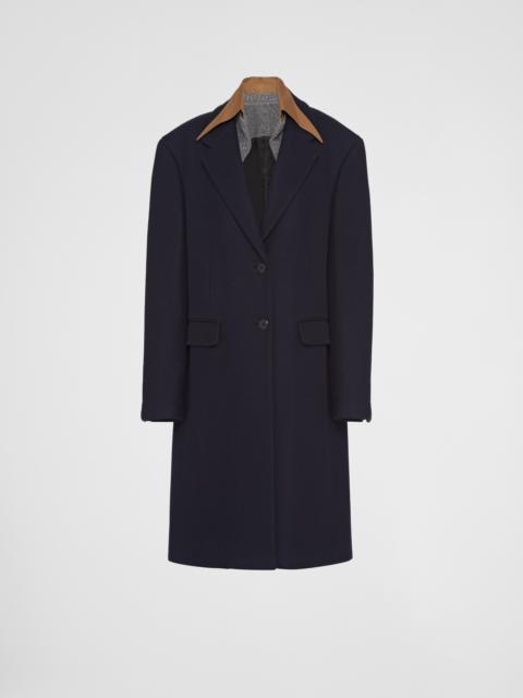 Prada Single-breasted cachemire and wool coat with collar