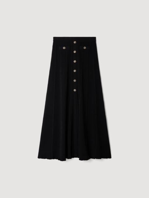 Sandro POINTELLE KNIT MIDI SKIRT