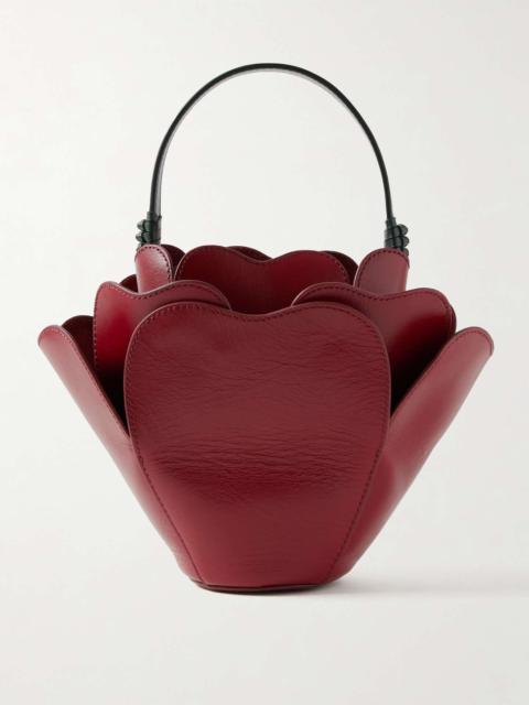 STAUD Juliet leather tote Red