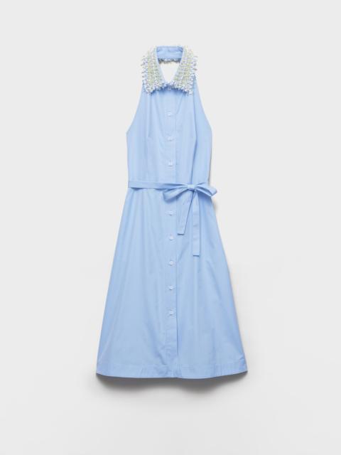 Prada Embroidered poplin shirt dress