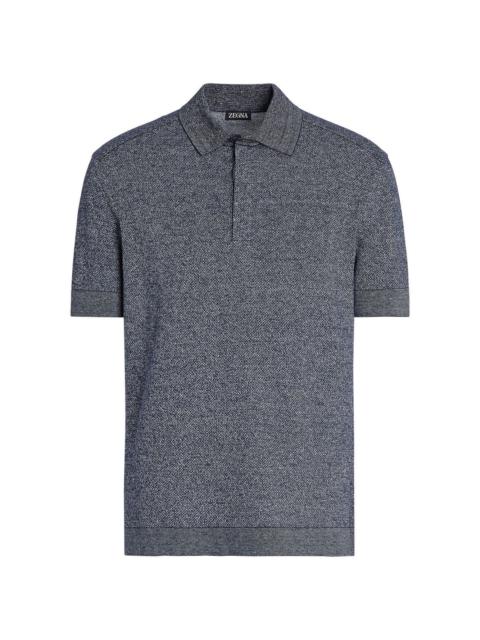 short-sleeve jacquard polo shirt