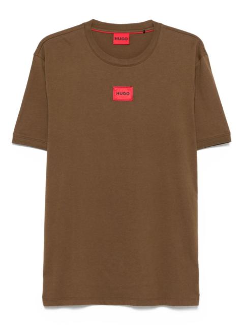 HUGO logo-embroidered cotton T-shirt