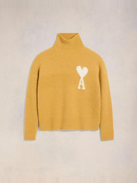AMI Paris OFF-WHITE AMI DE COEUR FUNNEL NECK SWEATER