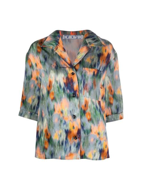 Off-White abstract-print bowling shirt