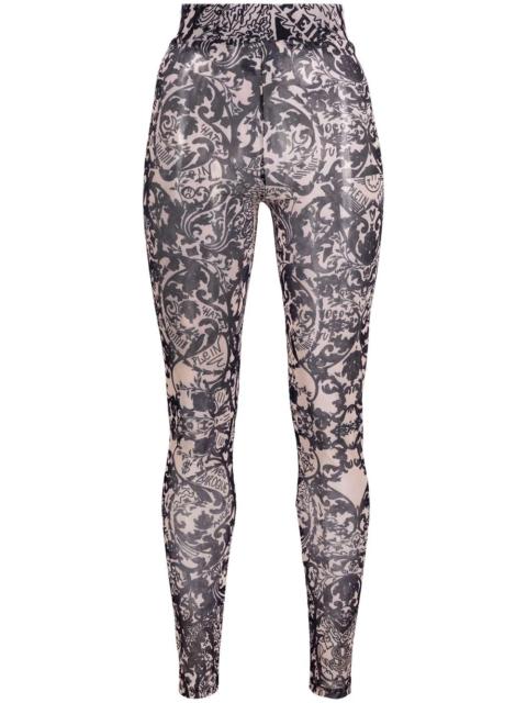 PHILIPP PLEIN New Baroque  printed tulle leggings