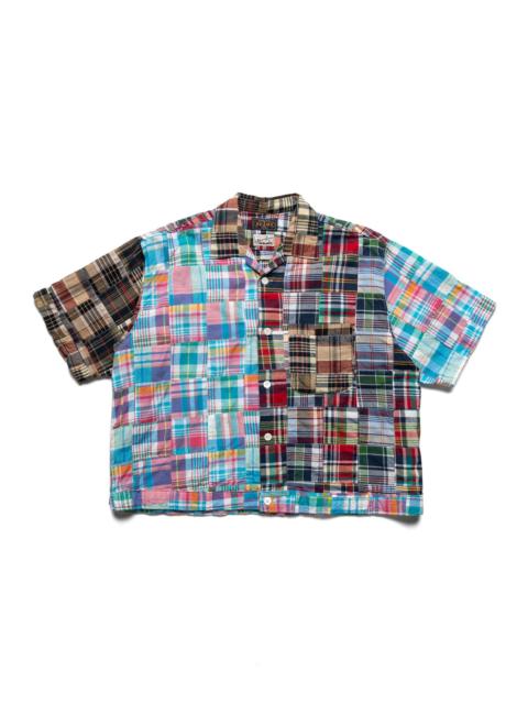 BEAMS PLUS Cabana Boy-Shirt Patchwork Madras Crazy Pattern - Blue in Green Exclusive