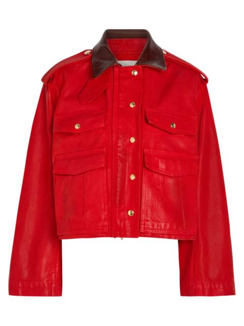 RÙADH Rùadh The Henderson Leather Collar Waxed Canvas Jacket