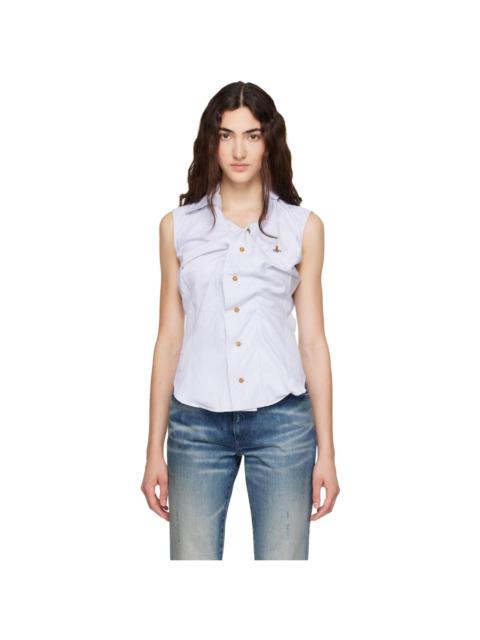 Vivienne Westwood Blue Short Sleeve Drunken Shirt