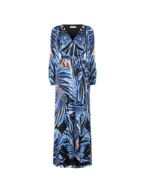 Temperley London maxi Titania orchid-print wrap dress