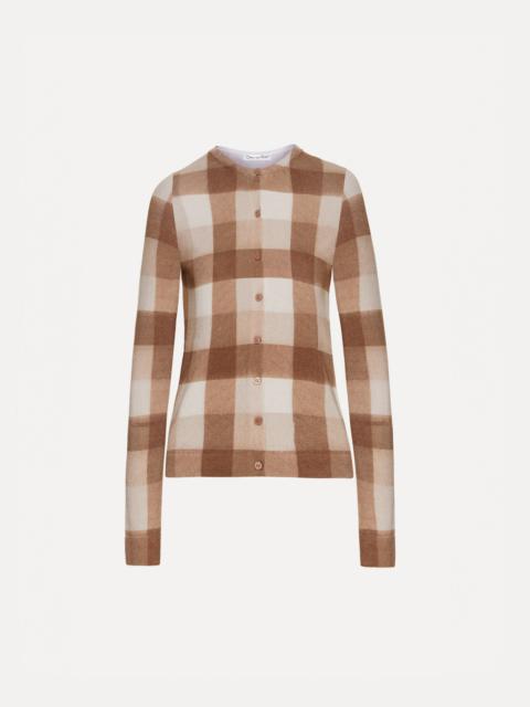 Oscar de la Renta PLAID PRINTED CARDIGAN
