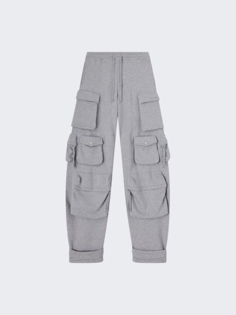 THE ATTICO Long Cargo Pants Light Grey Melange