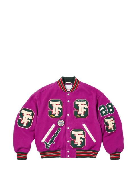 Supreme Drill team patch-detail varsity jacket
