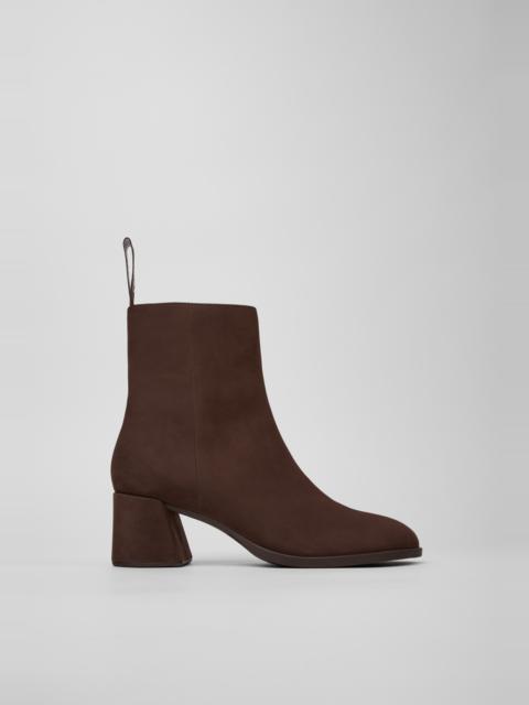CAMPER Kora Brown Nubuck Mid Boots for Women.