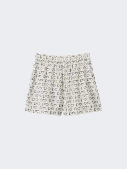 Burberry Silk Shorts Silver And White
