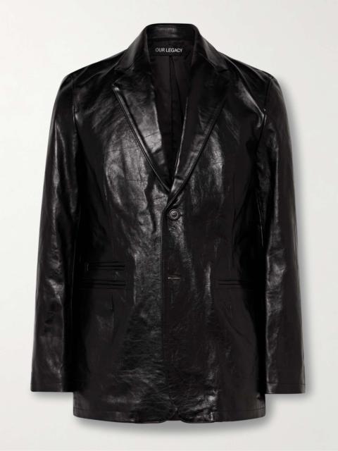 Our Legacy Opening Slim-Fit Crinkled-Leather Blazer