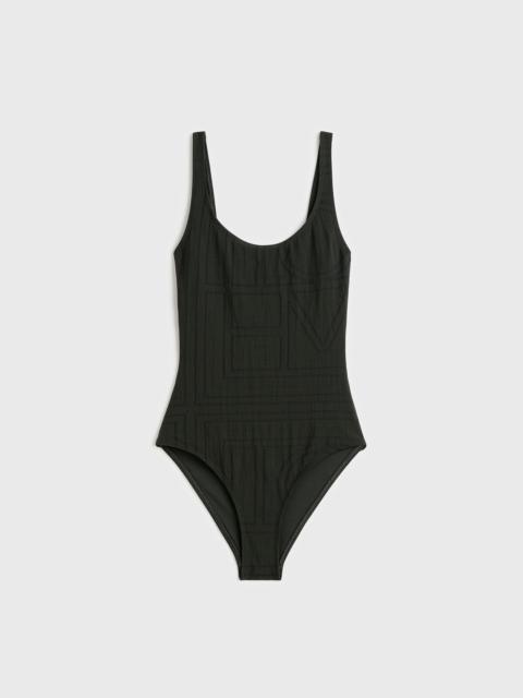 TOTEME Monogram pointelle swimsuit dark green