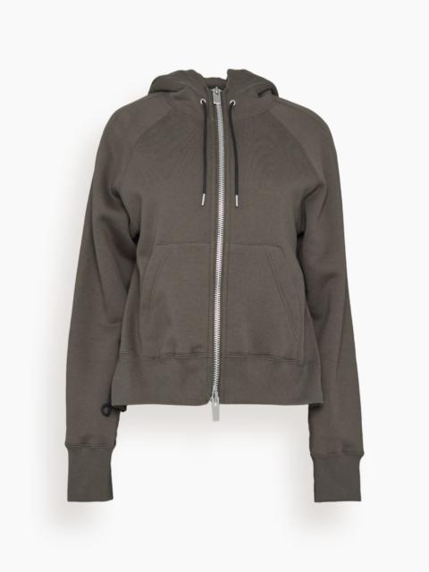 sacai Cotton Jersey Hoodie in Khaki
