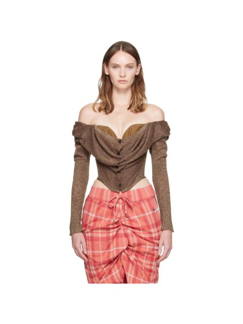 Vivienne Westwood Brown Bea Corset Cardi Top