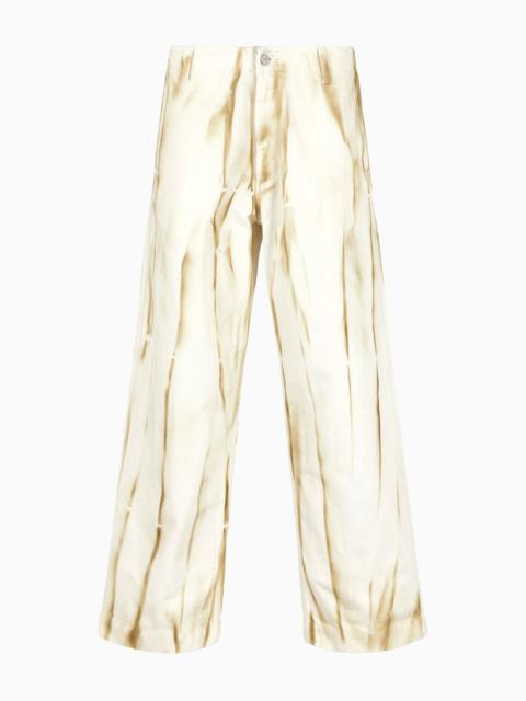 Emporio Armani Sustainability Values Capsule Collection jacquard organic drill trousers with streaks