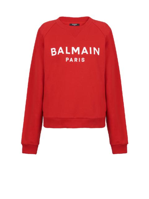 Balmain Eco-designed cotton sweatshirt with Balmain logo print