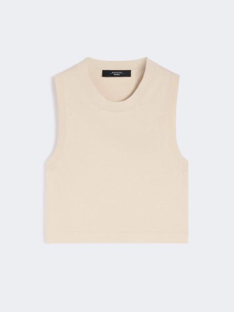 WEEKEND Max Mara WKIBOMBO Crop top in viscose yarn - SAND