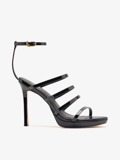 Larroudé Sasha Platform Sandal In Black Patent Leather
